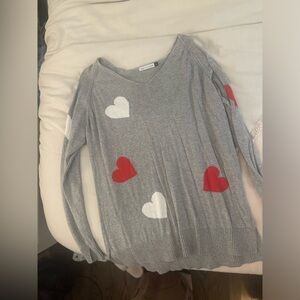 Zaket and Plover hearts sweater